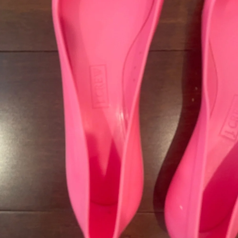 nwot/nwob J. Crew Factory Rainy Day Ballet Flats Pink & Orange jelly bow Flats 6